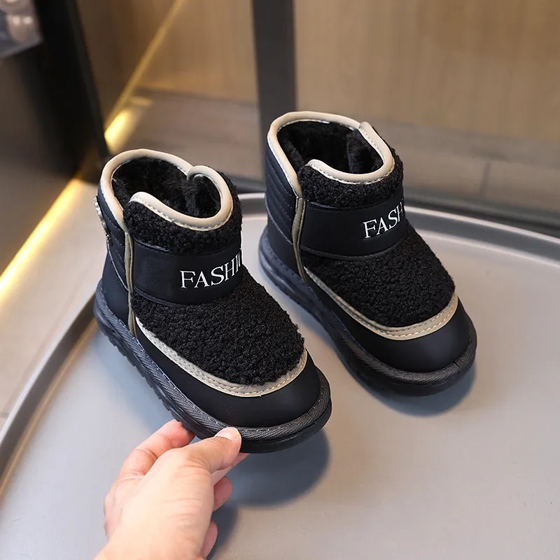 Kinder Schnee Winter Plus Veet Jugend Kurze Dicke Warme Plüsch Stiefel Cutefeet Für Mädchen Jungen Lamm Wolle Kleinkind Schuhe_voghion.com