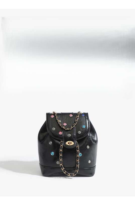 2025Fashion Colourful Diamond Chain Large Capacity Bucket Backpack_voghion.com