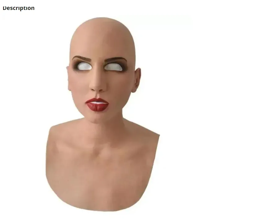 Festmasker Fuld Latexmaske Til Halloween Med Hals Hoved Uhyggeligt Rynke Ansigt Cosplay Rekvisitter Kvinder_voghion.com