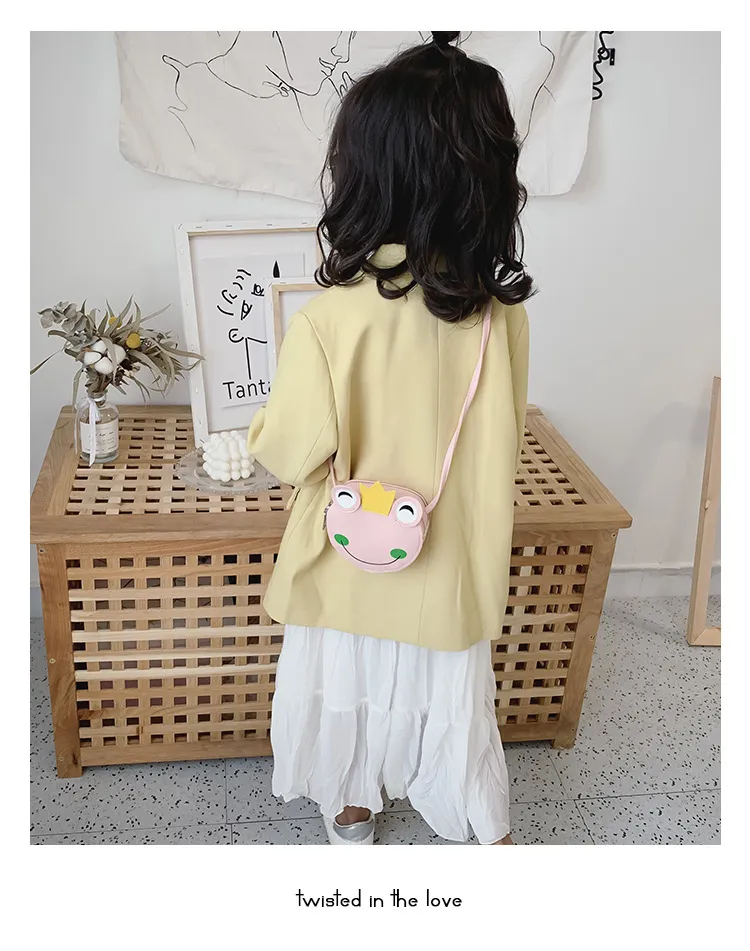 Fashion Kids Handbags Newest Korean Girls Mini Princess Purses Cute Frog Shoulder Messenger Bag Children Coins Bags_voghion.com