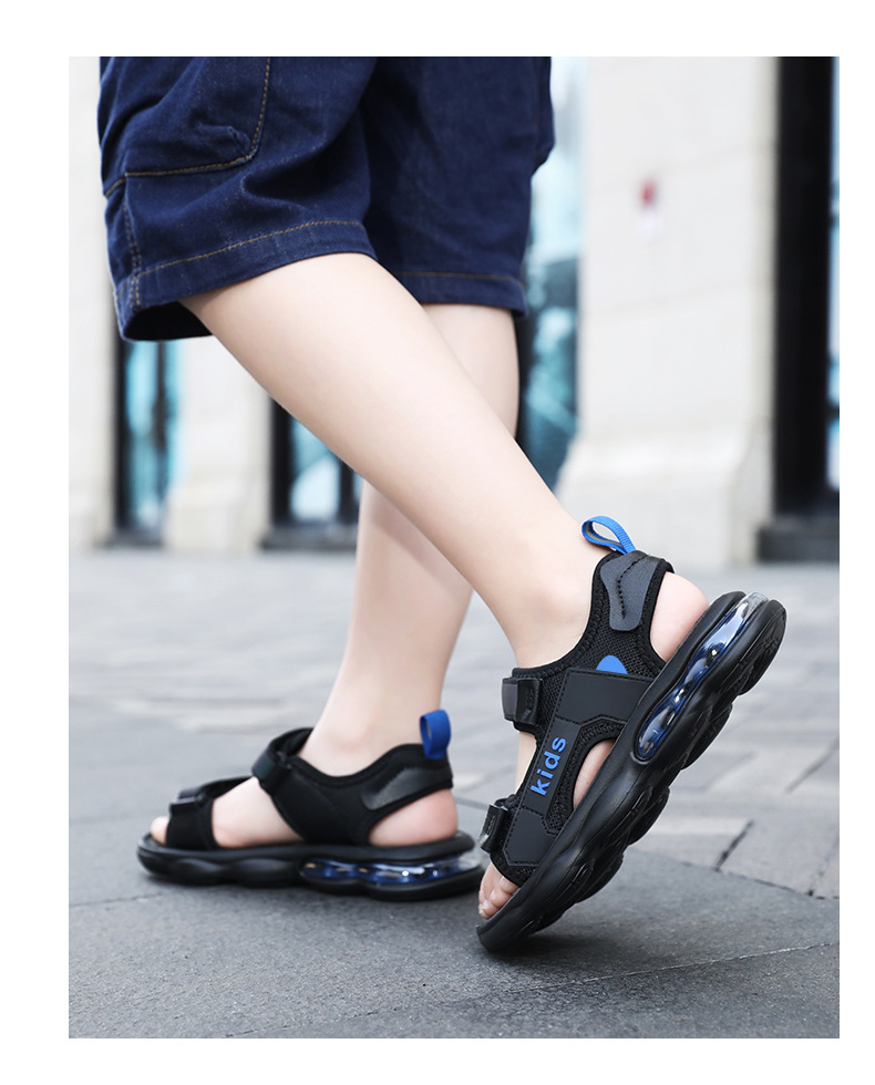 Mother&Kids Sandali da ragazzo Scarpe da bambino Suola morbida, scarpe da spiaggia solide con cuscino d'aria per bambini_voghion.com