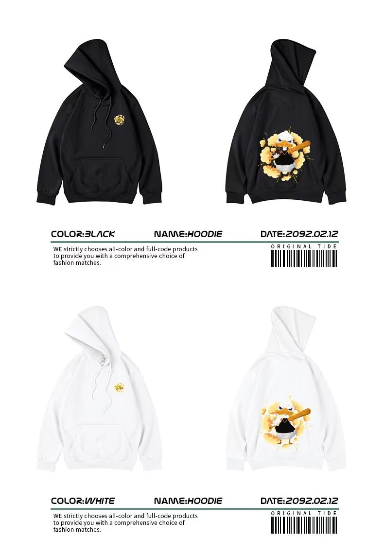 Oversized heren hoodie met amerikaanse eend print winterfleece_voghion.com