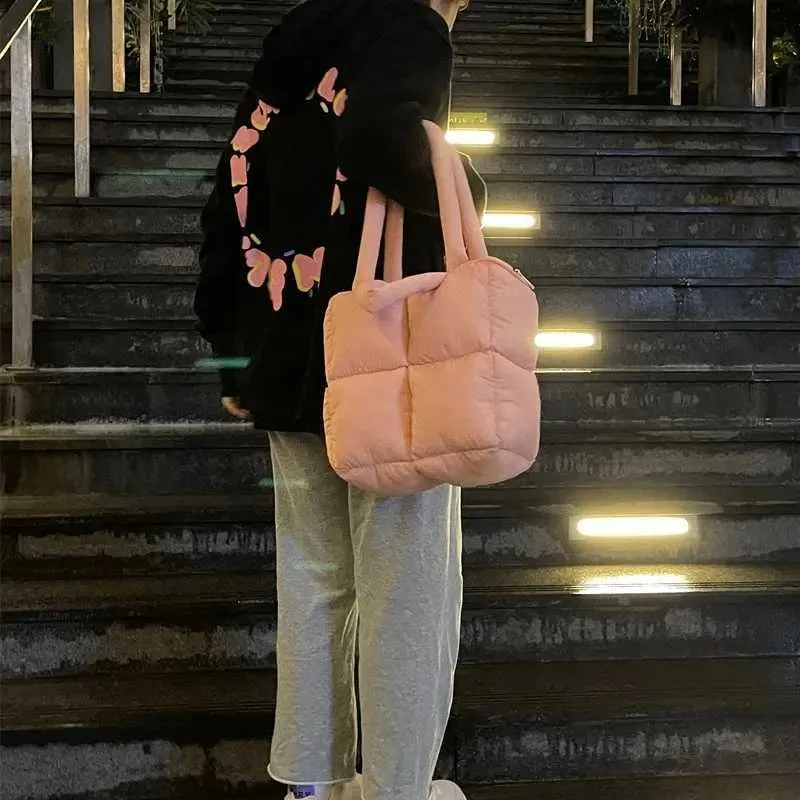 Bolsa de ombro feminina designer puffy acolchoada grande_voghion.com