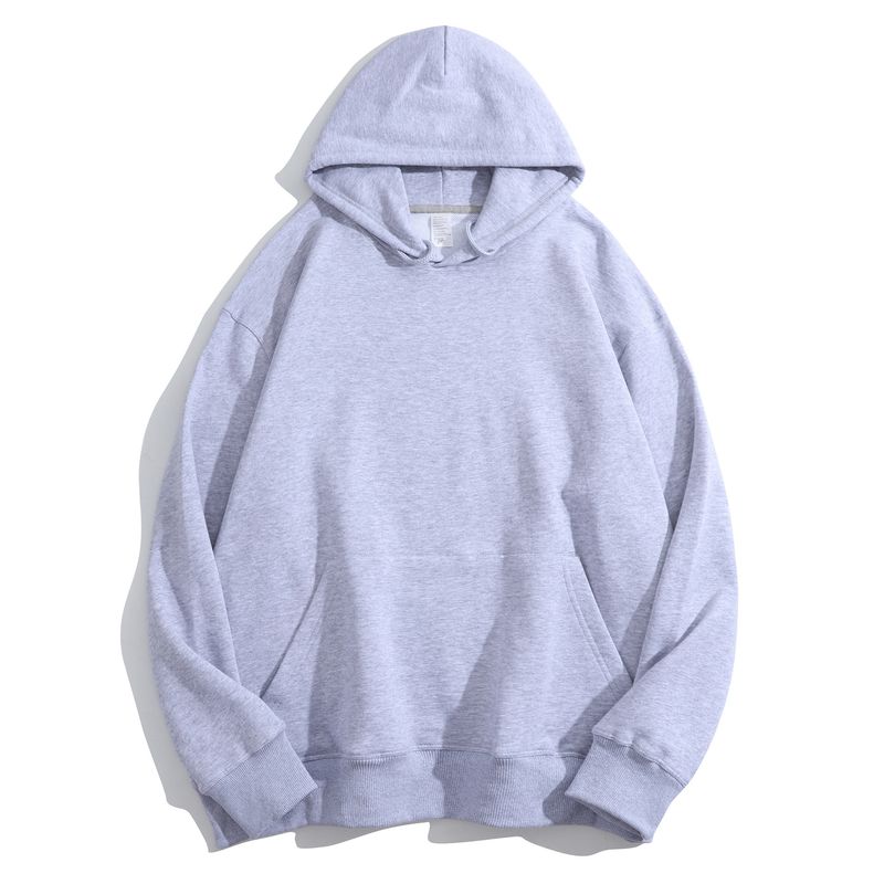 Frühling und Herbst 380G Große Woll Hoop Paar Familie Stil Einfarbig Schulter Hoodie Druck_voghion.com