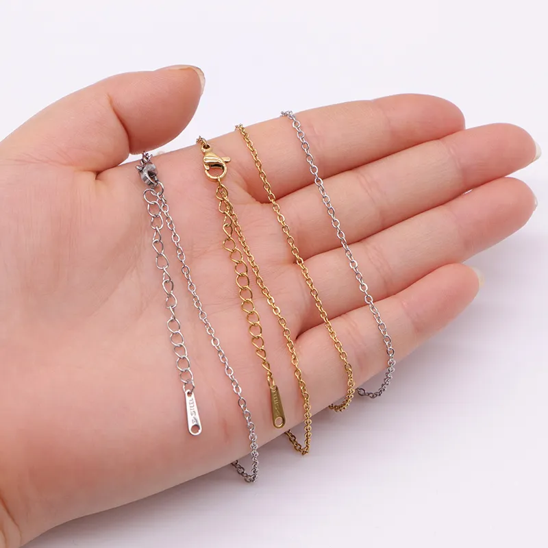 Ketten 10 teile/los 1,5mm Dicke Edelstahl Link Halsketten Halskette Für Diy Zubehör Schmuck Machen 45 5cm_voghion.com