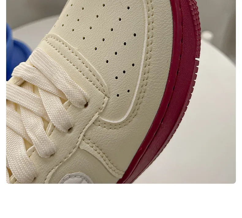 Thick Soled Low Cut Round Toe Board With Mesh Breathability Retro Casual Comfort Anti Slip Wear Resistant Sports Shoes_voghion.com