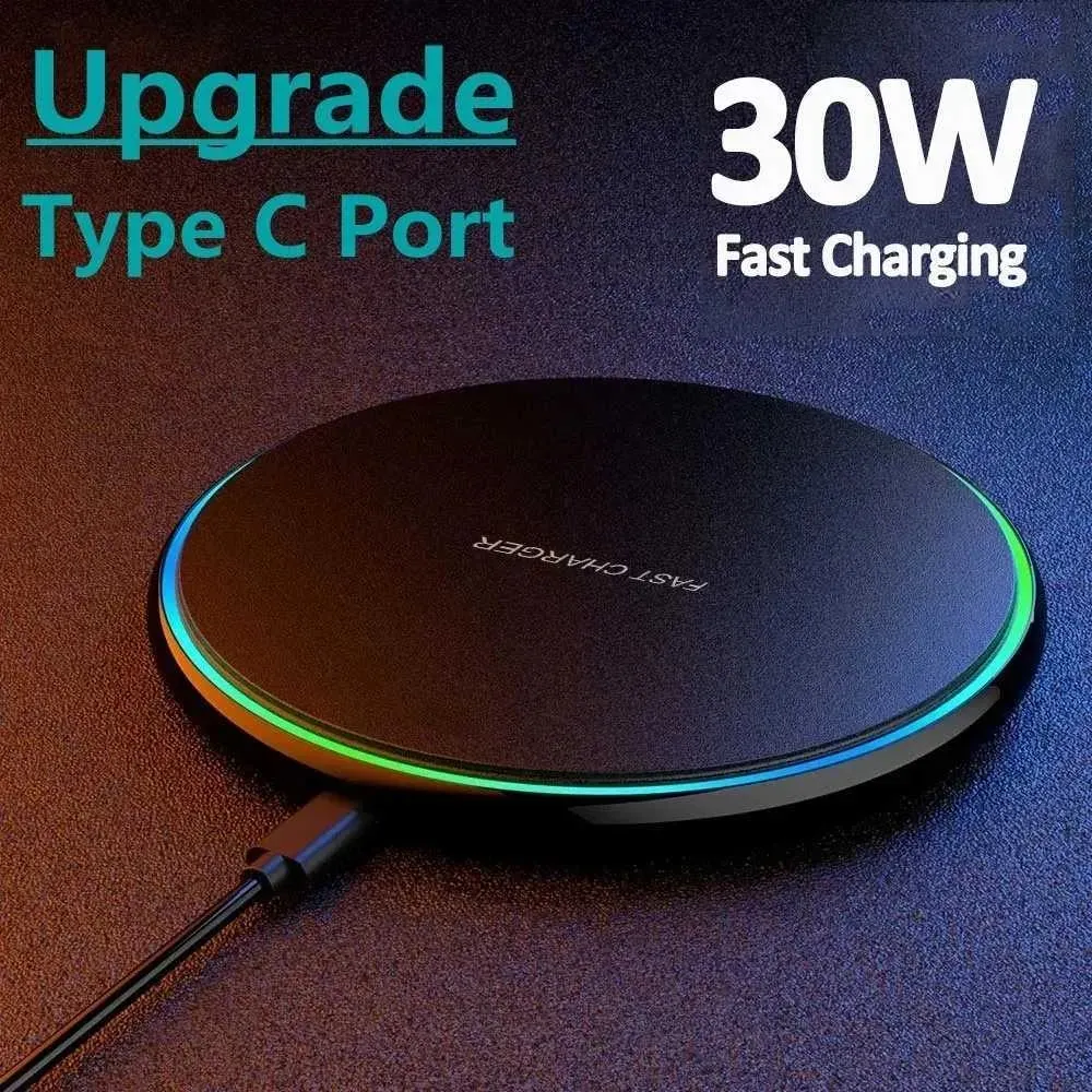 30W Wireless Charger IPhone 15 14 13 12 X Pro Max Induction Fast Charging Pad Dock Station For Samsung S23 S22 Xiaomi_voghion.com