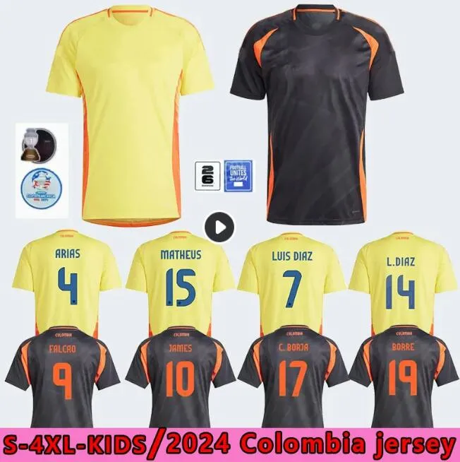 24/25 ColOMbiA JAMES Maglie da calcio per bambini Kit 2025 CoLUmBIa Maglia da calcio per squadra nazionale Home Away Set Camisetas 2024_voghion.com
