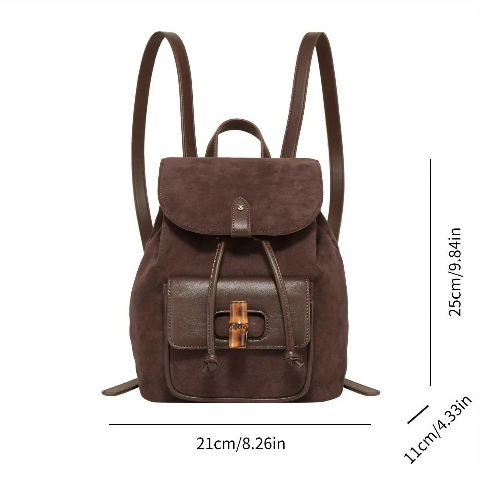 TOUTOU Damen-Rucksack, großes Fassungsvermögen, Festival-Stil, kleiner Retro-Rucksack, vielseitig einsetzbar, Nische, Schulrucksack, 241107_voghion.com