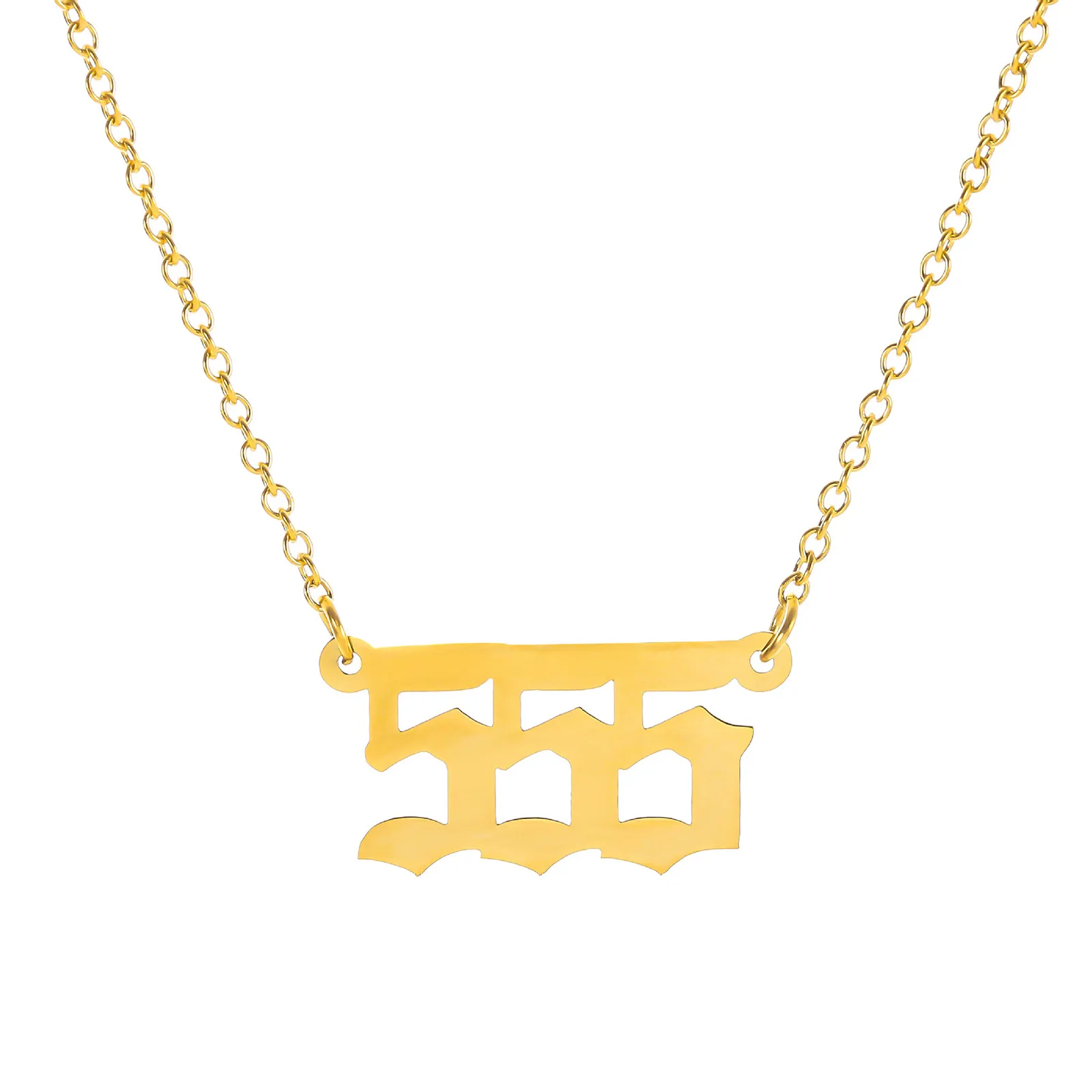 Collane con ciondolo 222 333 444 555 666 777 888 999 Collana con numero in acciaio inossidabile 316 con ciondoli angelo minimalista_voghion.com