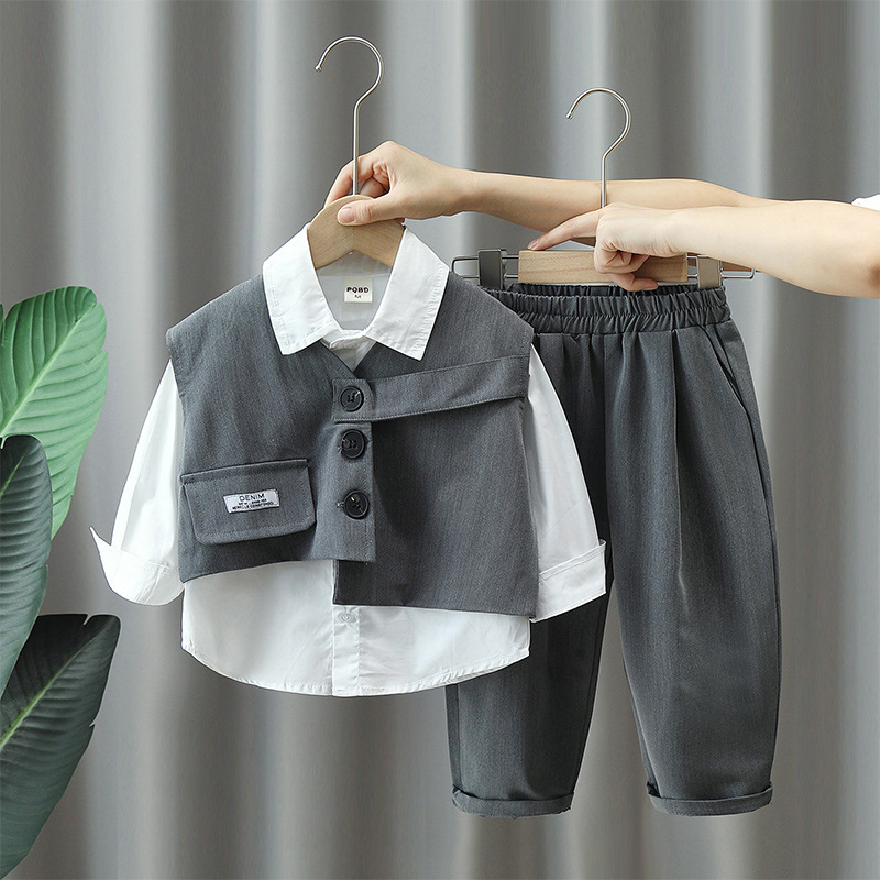 Abbigliamento per bambini Completo da ragazzo Primavera e autunno Bellissimo completo da bambino per bambino Set da tre pezzi