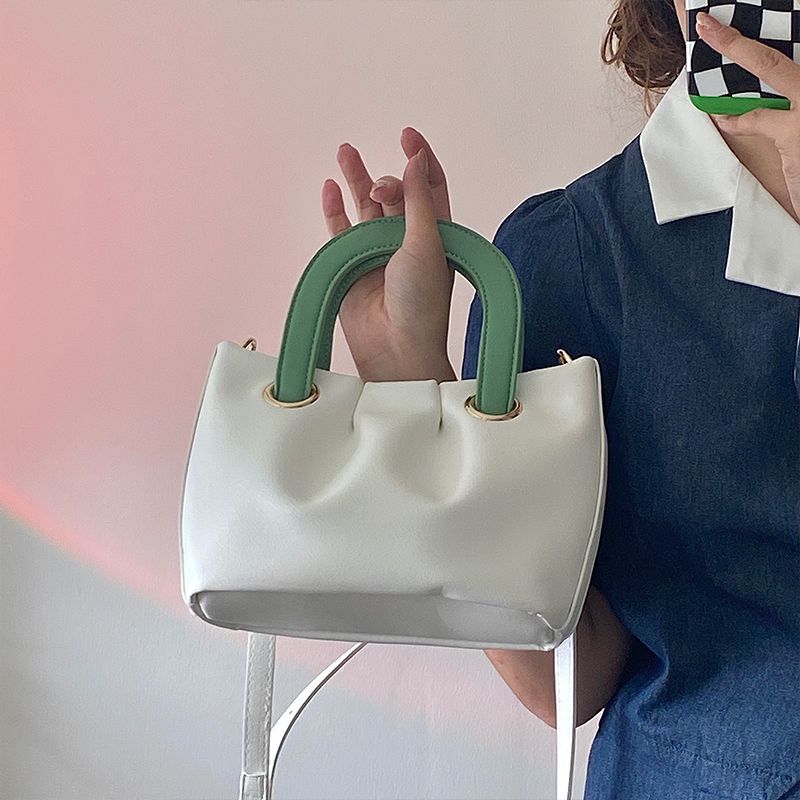 Kleine gruppe plissiert cloud crossbody frauen in 2024, neue sommer, kontrast farbe, handtasche für mädchen, trendy_voghion.com