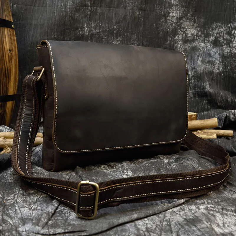 Vintage Crazy Horse Aktentaschen Laptop Büro Für Männer Abdeckung Messenger herren Leder Tasche Computer Taschen_voghion.com