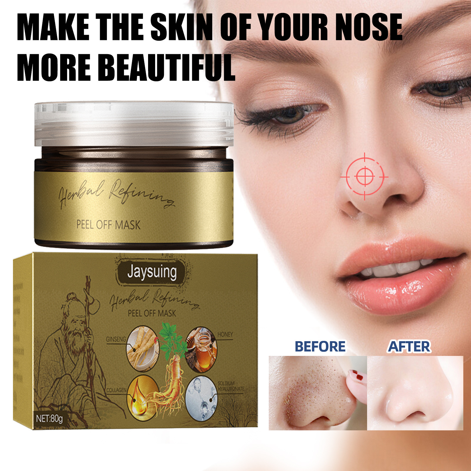 Jayswing Tearing Skin Blackhead Removing Pore Shrinking Moisturizing Cleaning Rejuvenating facial mask_voghion.com