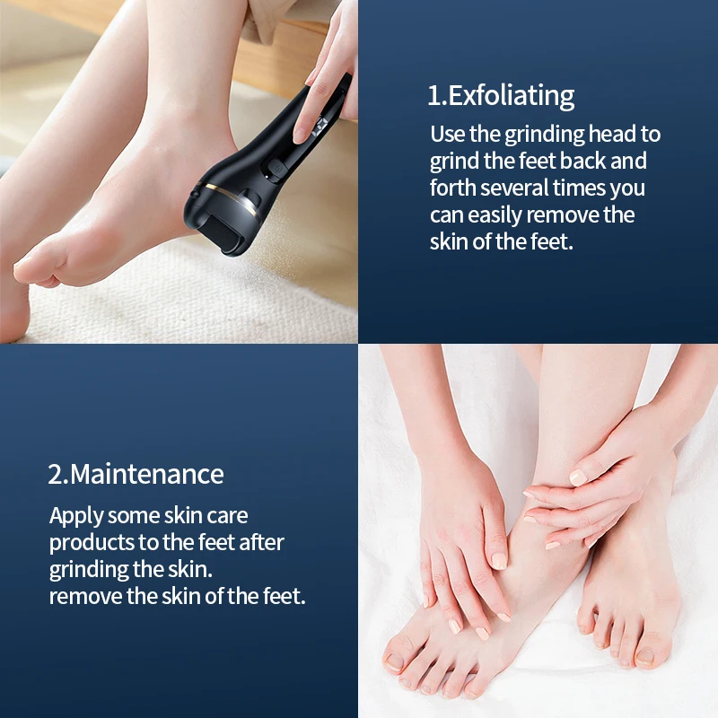 Râpe électrique pour les pieds, rechargeable par USB, avec vitesses réglables, pour les soins des pieds des hommes et des femmes._voghion.com