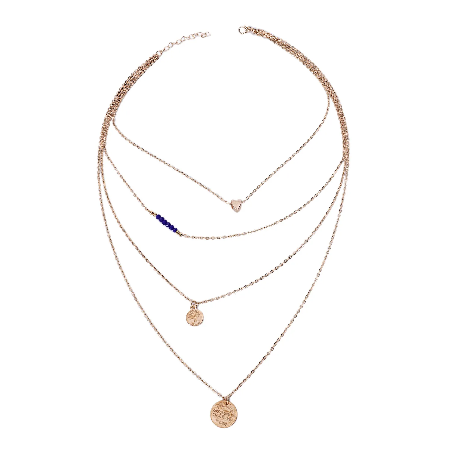Gelaagde ketting met munthanger voor dames mode sieraden_voghion.com