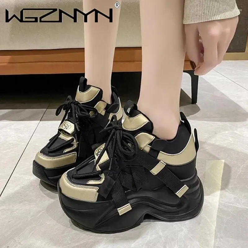 Casual schoenen voor dames, warme, dikke sneakers met 10 cm hak, herfst/winter, dikke zool, gevulkaniseerd, hoog platform, leer voor dames_voghion.com