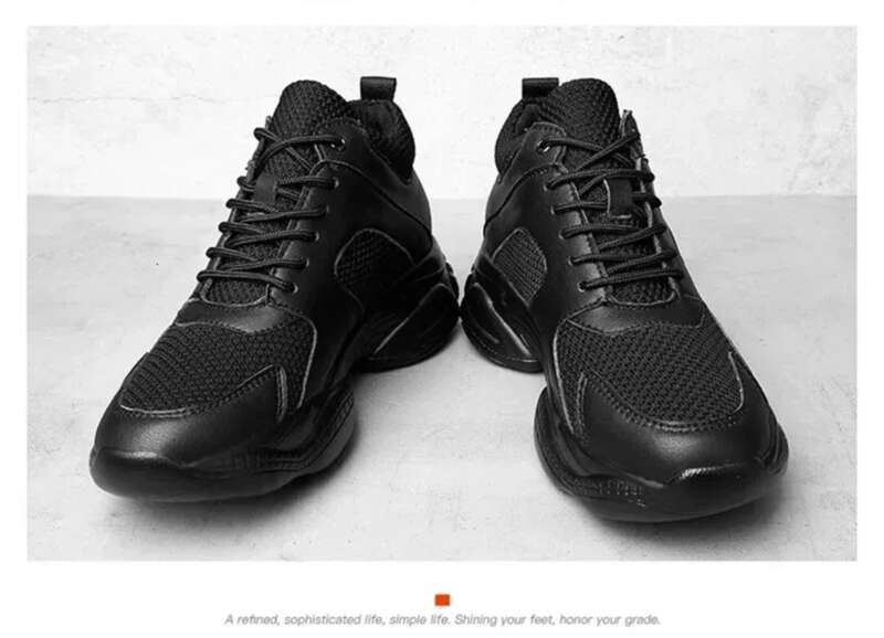 Summer New Style Fashion Sneakers Man Elevator Height Increase Insole 8cm White Black Taller Shoes Men Breathable_desvips.com