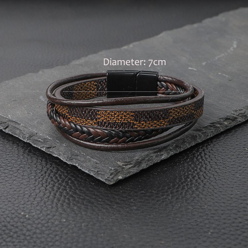 Uformelt ensfarget Pu-lær armbånd for menn_voghion.com