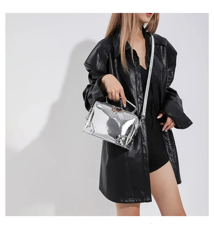 Borsa a tracolla da donna elegante borsa a spalla quadrata oro_voghion.com
