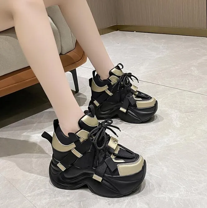 Casual schoenen voor dames, warme, dikke sneakers met 10 cm hak, herfst/winter, dikke zool, gevulkaniseerd, hoog platform, leer voor dames_voghion.com