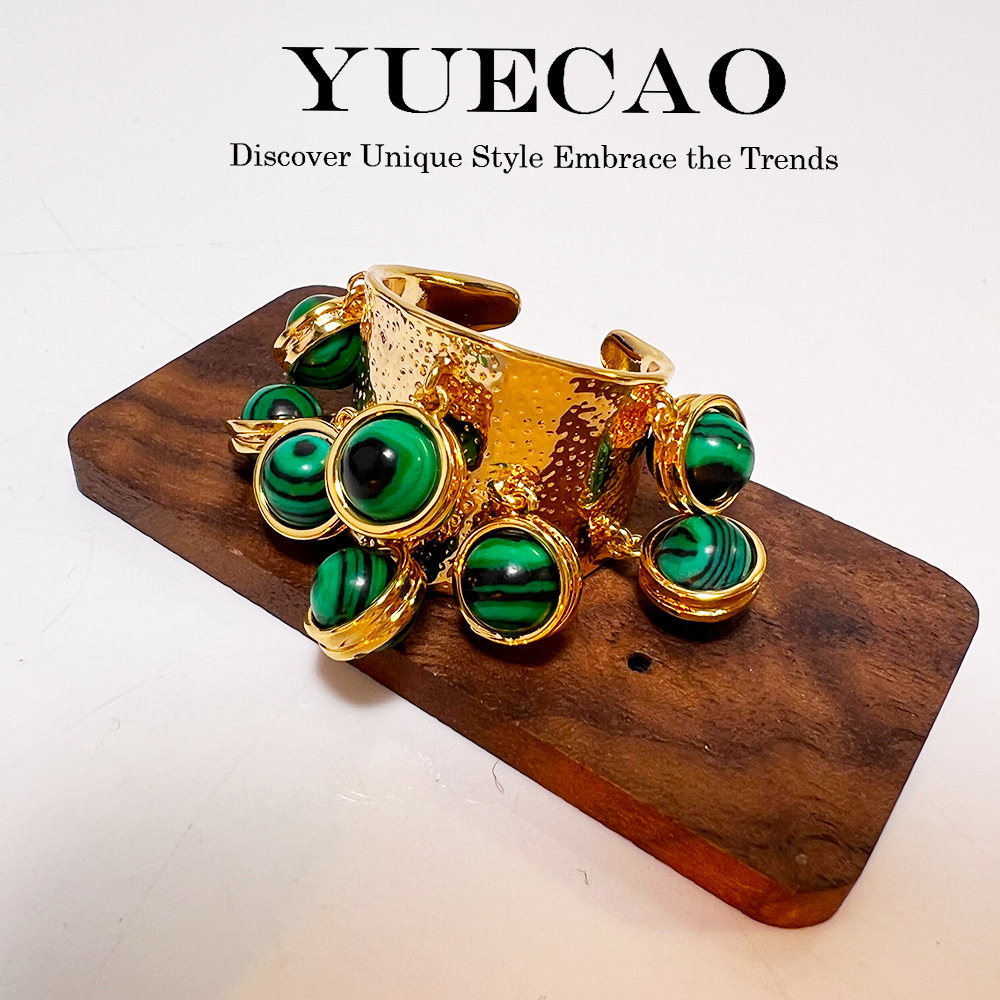 Anillo Duobao que no se decolora con diseño pequeño y piedra natural de gran venta en Instagram_voghion.com