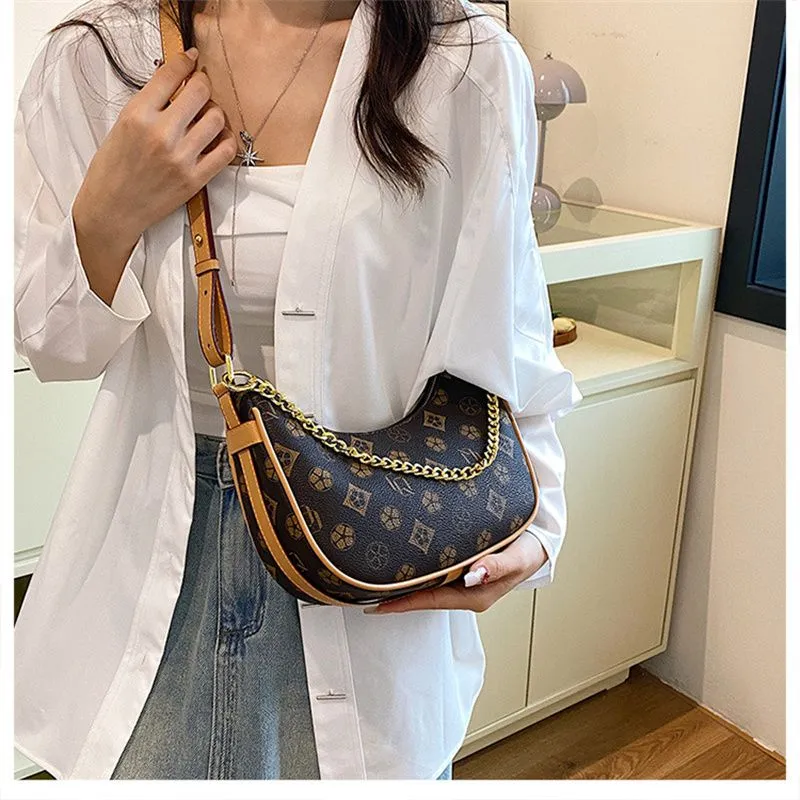Designer Women's Armpit Bag High-end Texture Printed Shoulder Bag_voghion.com