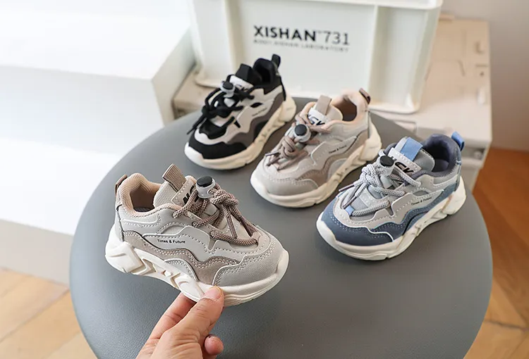 Zapatillas deportivas para niños pequeños 2025, informales, de malla y cuero, para correr en la escuela, de 1 a 6 años_voghion.com
