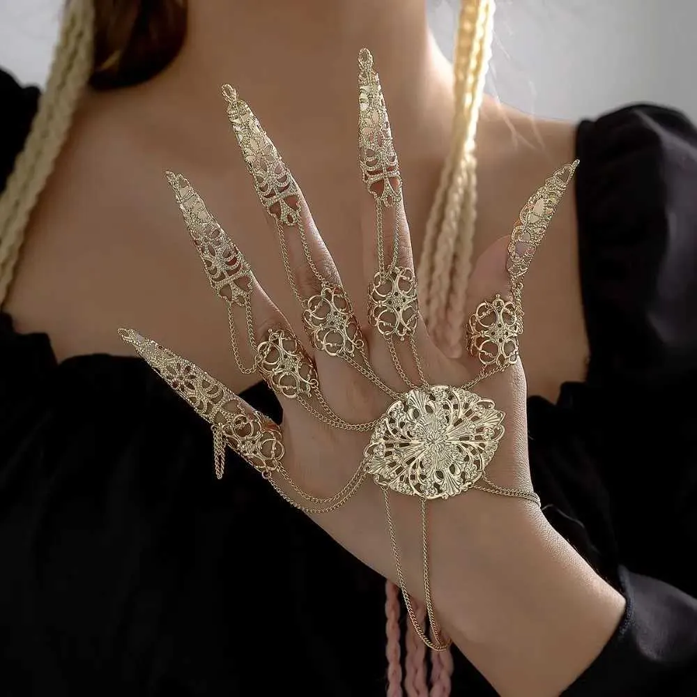 Punk Hand Harness Armband Mit Fingerring Für Damen Modisch_voghion.com