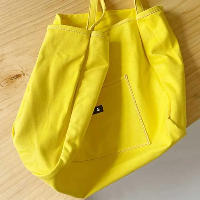 Korean canvas large capacity handbag casual shopping bag gold-plated wallet Y241109_voghion.com