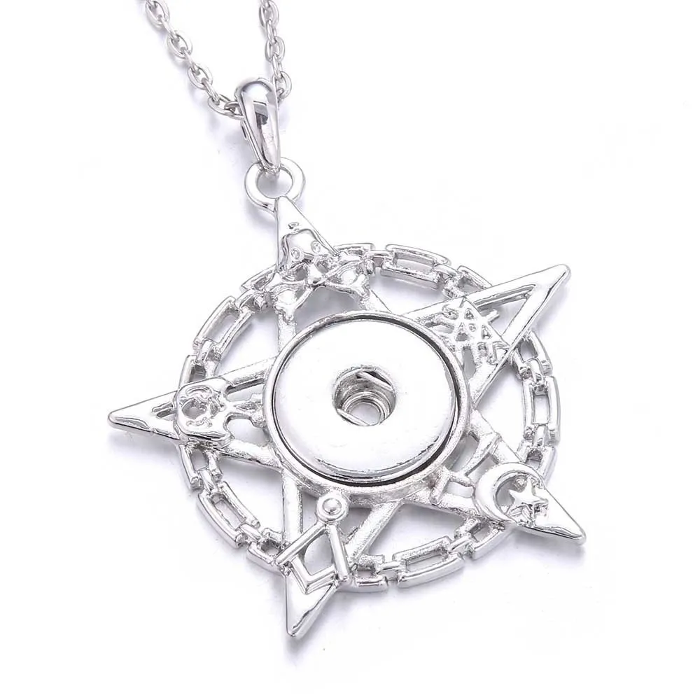 Collane con ciondolo Bottone a pressione Gioielli Vintage Alta qualità Metallo 18mm Collana per donne Ragazze Gioielli fai da teCiondolo Sidn22_voghion.com