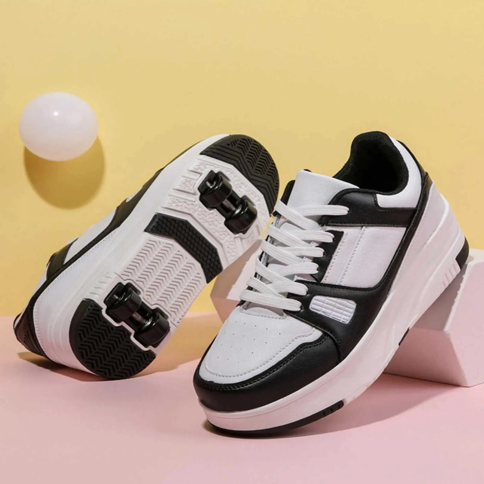 Ine Skates Roller Skate Snickers With Wheels Children Rollerskates Fashion Outdoor Sports Shoes Girls Boys Gifts For s_voghion.com