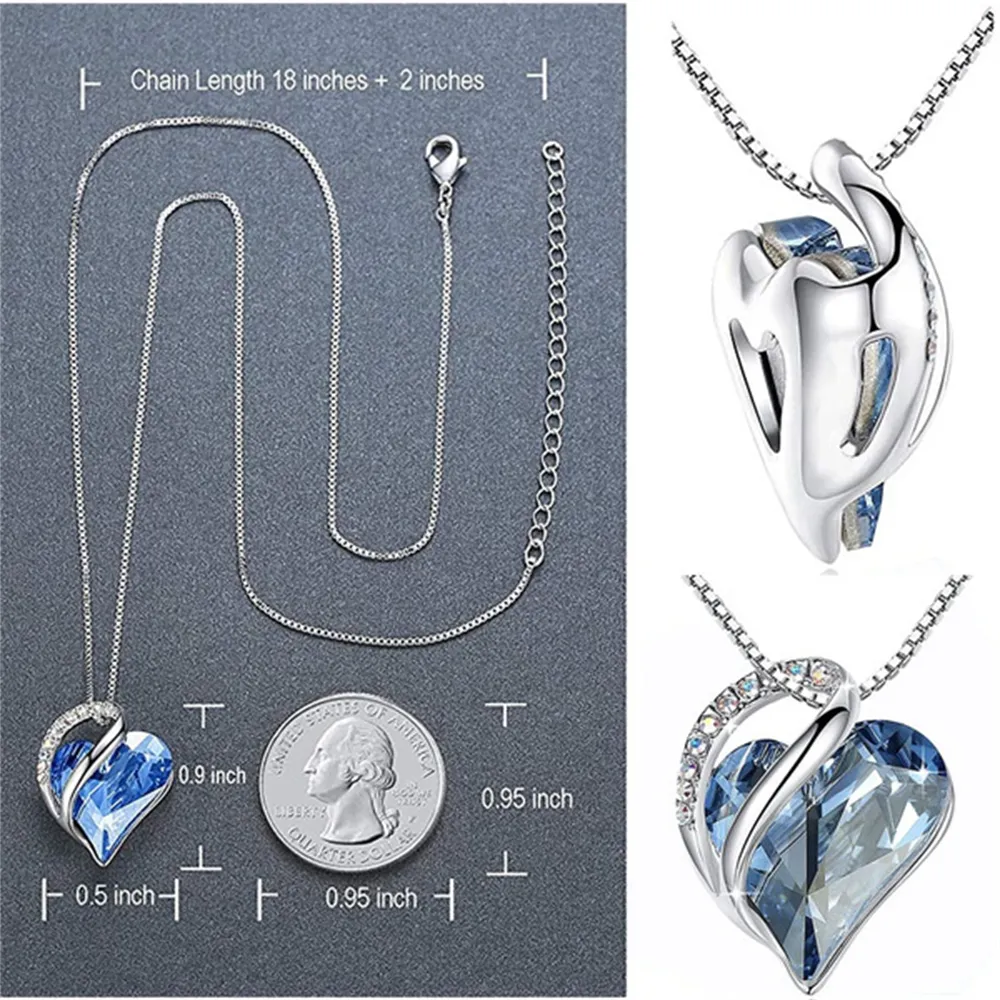 Herz Anhänger Halskette Mit Kristall Geburtsstein Schmuck_voghion.com