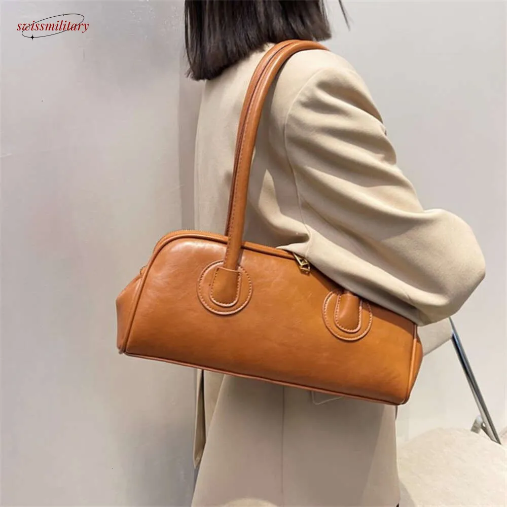 Borsa a tracolla Boston Pillow Tote da donna in vera pelle, stile retrò, 2025, di grandi dimensioni, con tracolla, #54_voghion.com