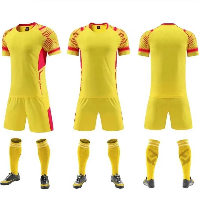 New Adult Kids Soccer Jersey Overwear Kit Men Children Football Training Uniforms Suits Boys Running TracksuitW241020_voghion.com
