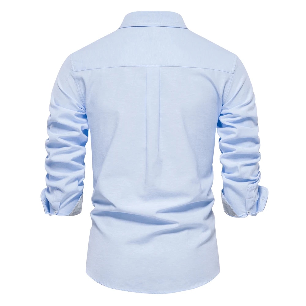 Camicia casual uomo in cotone oxford maniche lunghe business_voghion.com