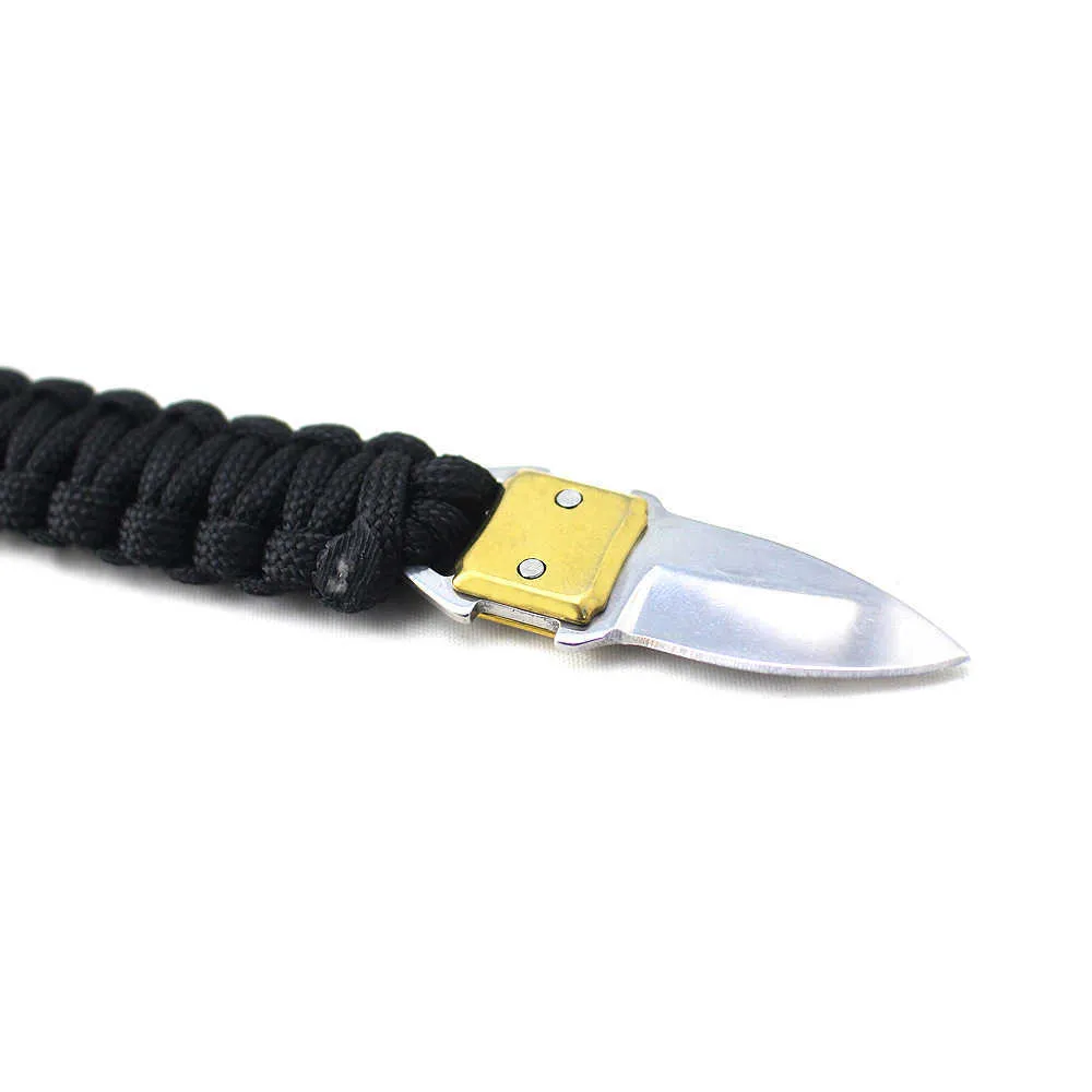 Prodotto di sopravvivenza in acciaio inossidabile ombrello di sopravvivenza corda intrecciata coltello braccialetto salvavita 210609_voghion.com