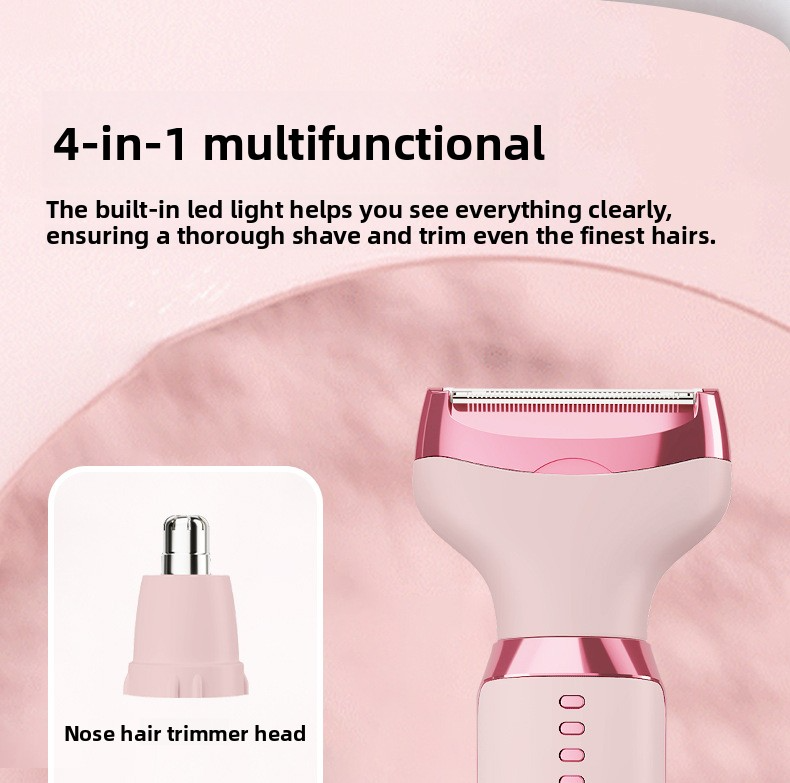 Women's 4-in-1 Multifunctional Intimate Hair Trimmer - Electric Digital Display Full-Body Washable Epilator_voghion.com