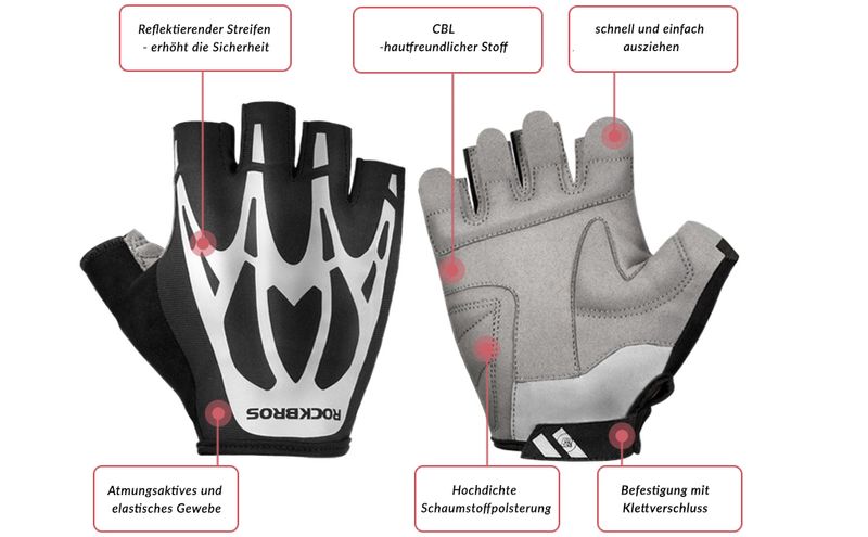ROCKBROS Halbfingerhandschuhe Rennrad Finess Atmungsaktiv_voghion.com