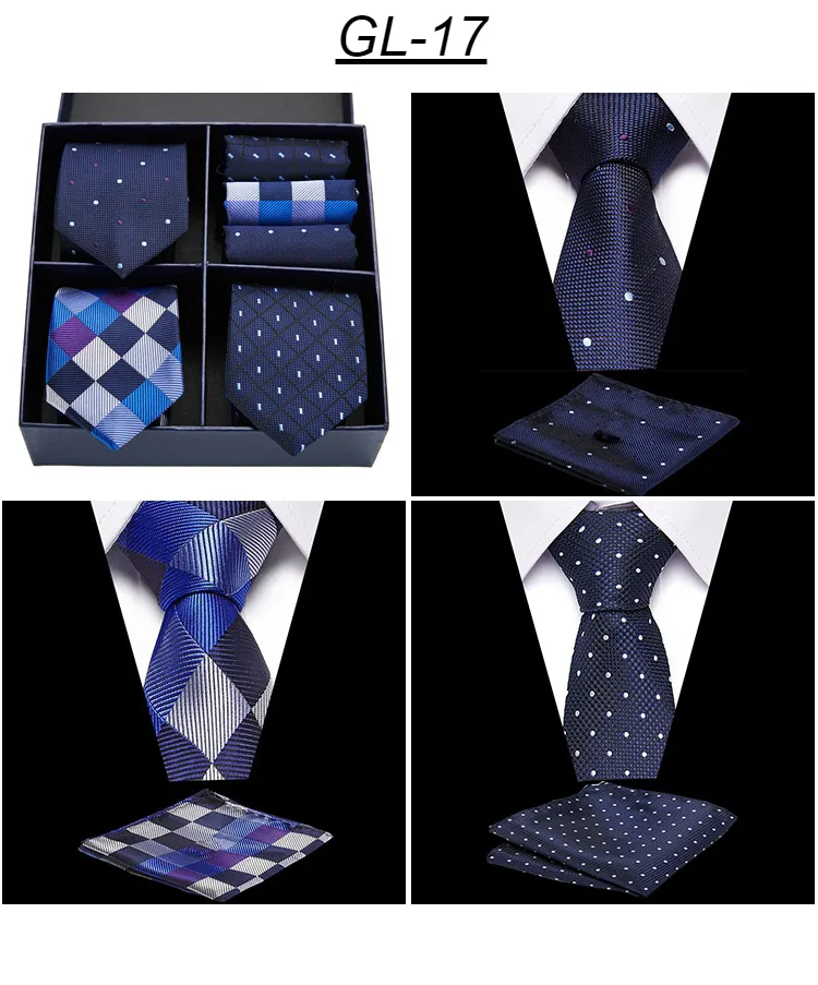 Rusetit Miesten Solmiosarja Klassinen 7,5 cm Solmio ja Keltainen Vihreä Musta Paisley Pocket Square Miehille Häät_voghion.com