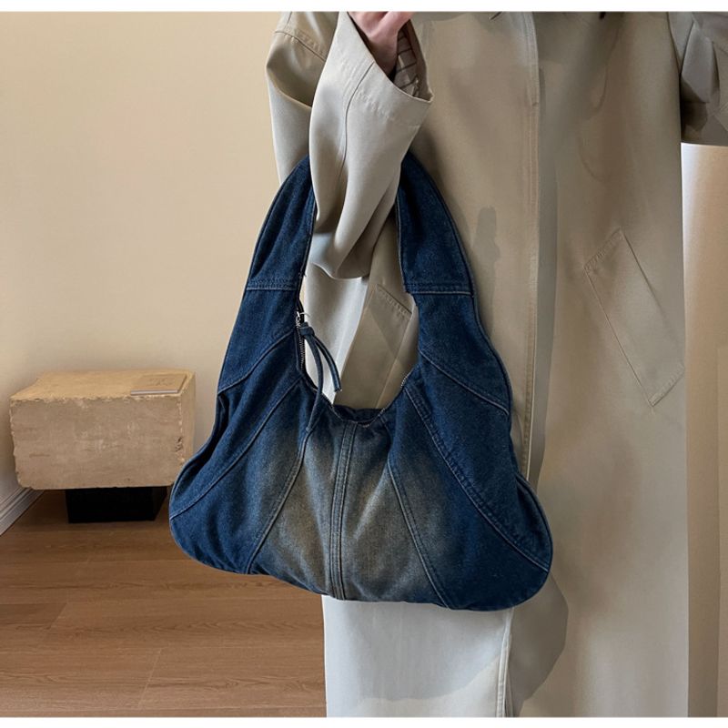 Tasca sottobraccio in denim invecchiato 2024 Nuova borsa vintage retrò lässig Pendler Canvas Umhängetasche_voghion.com