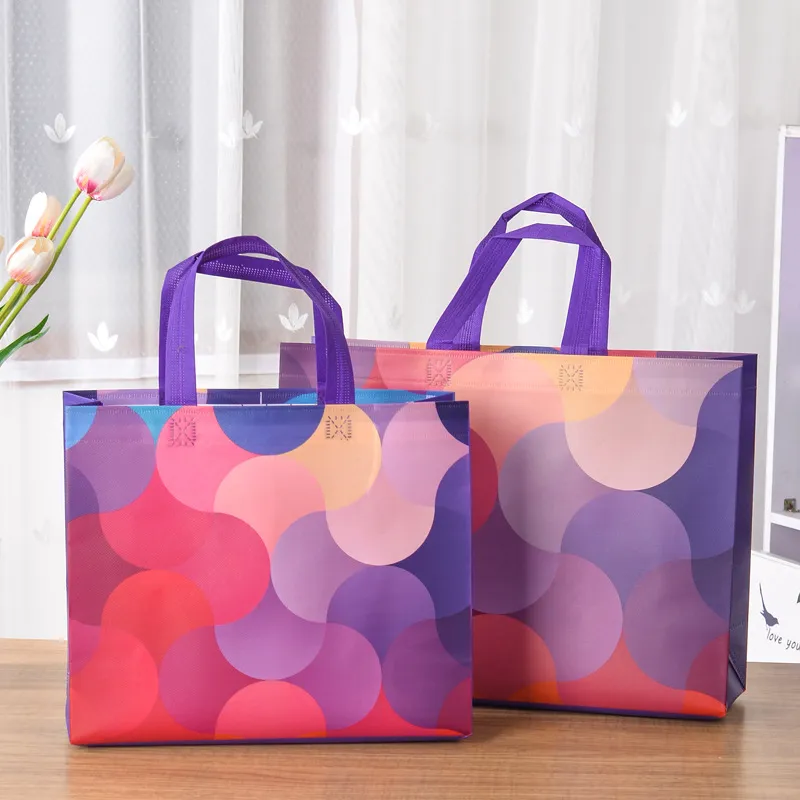 Non-woven Fabric Reusable Shopping Bags 4 Sizes Foldable Tote Grocery Clothes Storage Travel Eco Friendly Shopper Bag_voghion.com