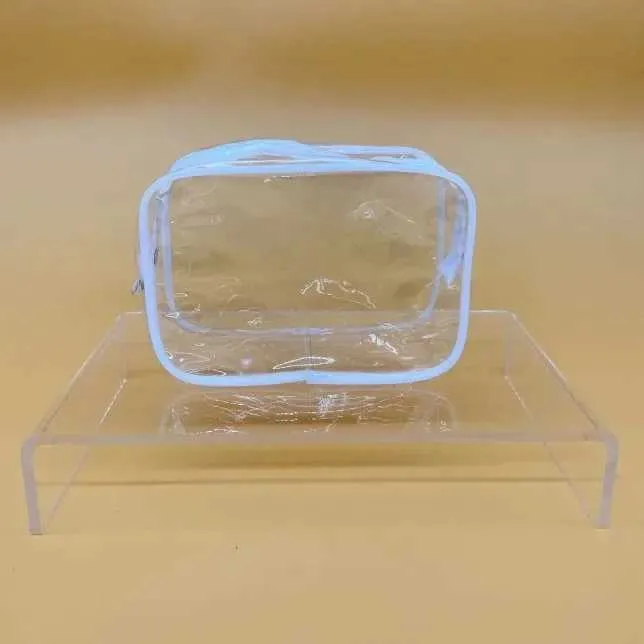 Geantă de depozitare transparentă impermeabilă din PVC, mică, transparentă, pentru machiaj, portabilă, pentru călătorie, pentru curățarea toaletei, Y241023_voghion.com