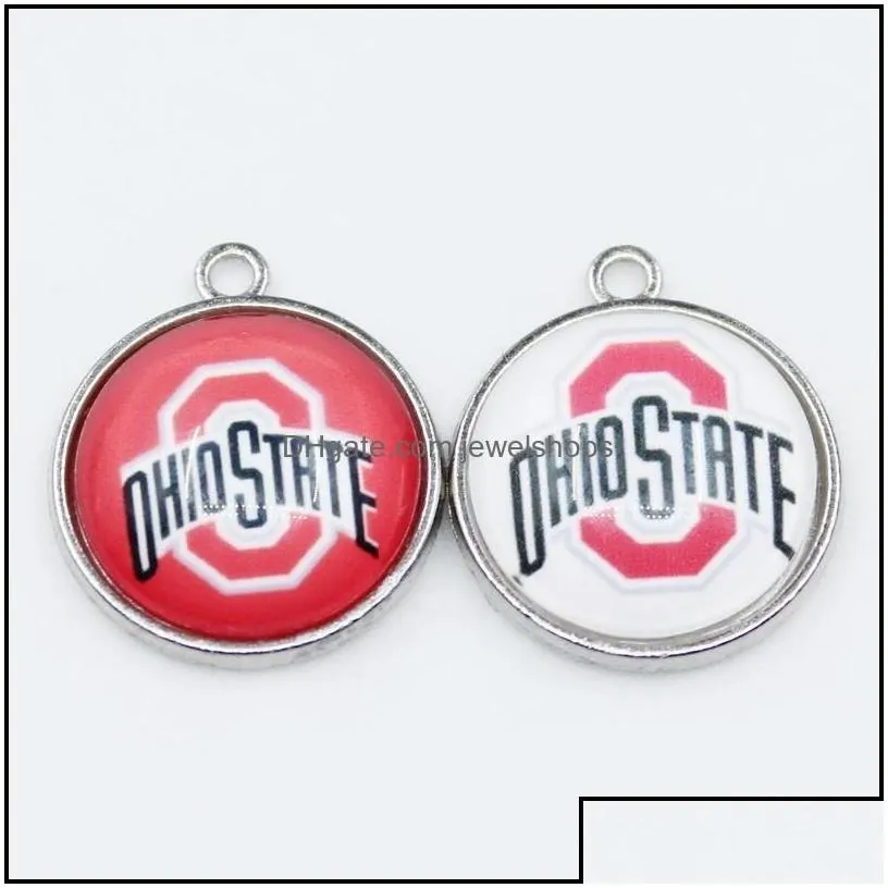 Charms US NCAA Football University Team Ohio State Buckeyes Anhänger DIY Halskette Ohrringe Armband Armreifen Knöpfe_voghion.com