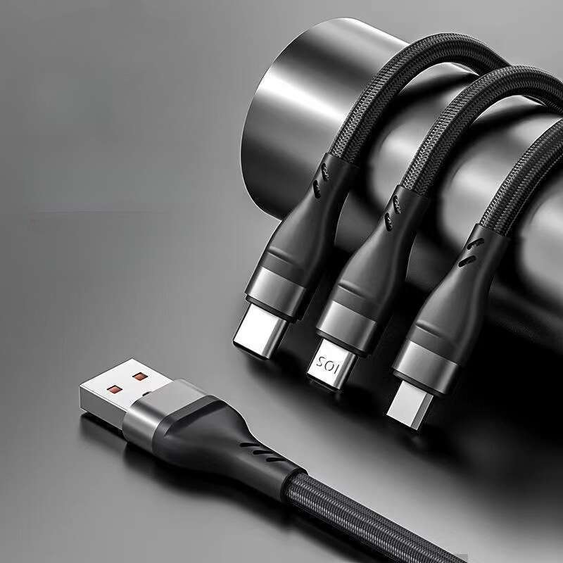Repülőgép utas adatai kábelben, egy húzással három 120 W-os szupergyors töltés Geek vonal TYPE-C-hez alkalmas_voghion.com