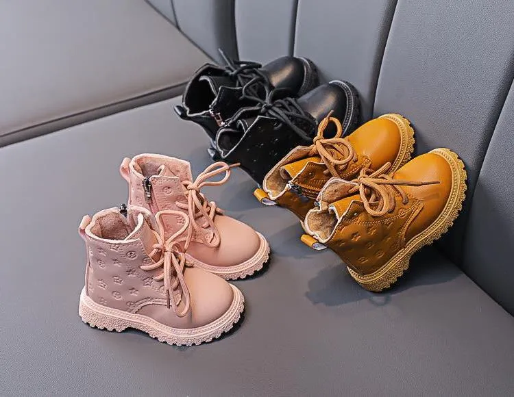 Kid Kleinkind Mode Herbst Winter Jungen Britischen Plüsch Kurze Kinder Mädchen Knöchel Cutefeet Junge Mädchen Stiefel Kinder Schuhe Größen_voghion.com