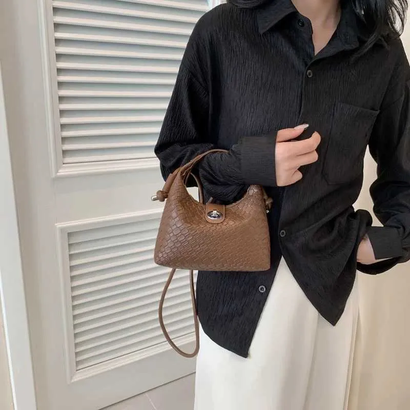 Elegante Geflochtene Pu-leder-eimerhandtasche Als Umhängetasche_voghion.com