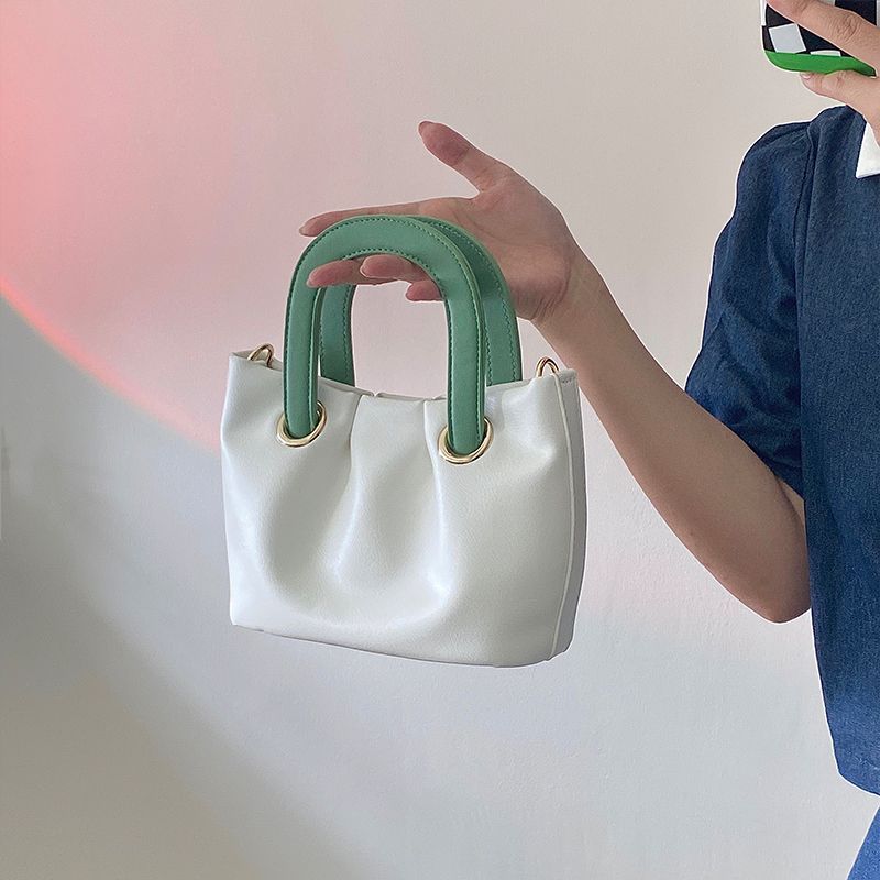Kleine gruppe plissiert cloud crossbody frauen in 2024, neue sommer, kontrast farbe, handtasche für mädchen, trendy_voghion.com