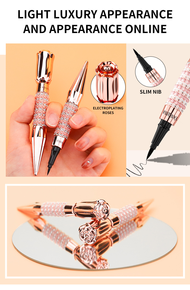 YANQINA Yanqina Scepter su geçirmez, tere dayanıklı, serin siyah renkli eyeliner sıvı kalem_voghion.com