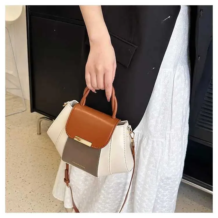 Explosions Contrast Color Portable Female Spring and Summer Niche Design Joker Small Bag Advanced Texture Shoulder_voghion.com